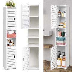 Bathroom Cabinet Bathroom Storage Units Floor Standing Display Cabinet, Free-standing Floor Cabinets,Home Storage Furniture Organizer Cupboard Unit for Kitchen,Hallway,Bedroom,20L×20W×116H CM