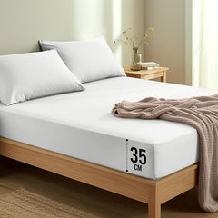 Utopia Bedding Fitted Sheet Double, Grey - Deep Pocket 14 Inch (35 Cm) - Easy Care - OEKO-TEX Certified - Soft Brushed Microfibre Fabric - Shrinkage and Fade Resistant - Bottom Sheet