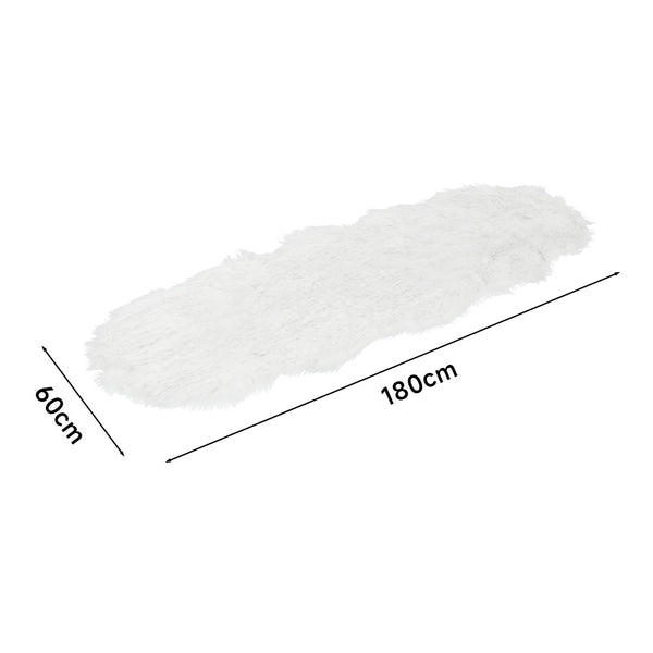 Soft Faux Australian Wool Decorative Pad (60x180cm) – Multifunctional Soft Plush Sofa Cushion, Bay Window Mat & Irregular Rug for Warm Indoor Spaces