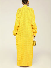 Women's Elegant Long Sweater Coat - Formal & Everyday Chic, Machine Washable Winter Outerwear with Side Pockets - Sophisticated Office to Party Outfits