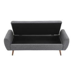 1pc Upholstered Bench Chiar With Storage Box, Padded Bench With Storage Space, Window Seat Bench, End of Bed Bench, Shoe Bench, Footstool With Wooden Legs For Hallway, Living Room, Bedroom, 153*46*54cm