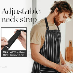 2PC Classic Design Striped Apron, Unisex Simple Criss Cross Apron For Kitchen Home Restaurant Coffee Shop Barbecue, Men's Workwear And Protective Clothing