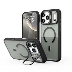 Phone Case: New Unique Flip Bracket Metal Bracket Color Anti Slip Protection Phone Case for iPhone 17 Air 16 15 14 13 12 11 Pro Max Plus Frosted Matte Translucent Black Shockproof Hard Cover Strong Magnetic Wireless