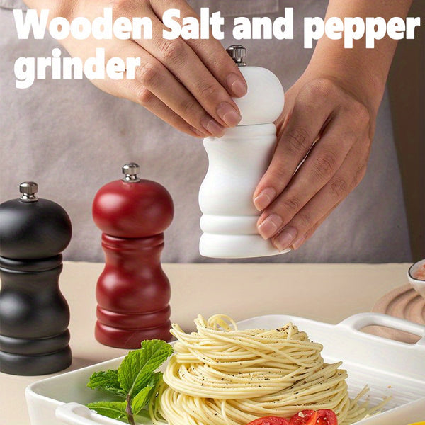 High Gloss Wooden Salt And Pepper Grinder Set