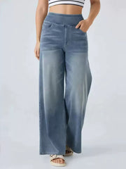 Women's Slim Fit Straight-Leg Jeans - Solid Color Casual Denim Pants with Pockets, Machine Washable for Spring/Fall, Versatile for Everyday & Semi-Formal Wear, Everyday Jeans | Modern Denim | Practical Pockets