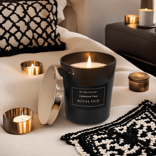 Scented Candles 7oz Soy Wax Candles for Home- Arabian Oudh Amber Rose Blossom - Meditation Aromatherapy Candle Gift Set- Relaxation Gifts for Women and Men- Upto 60 Hours