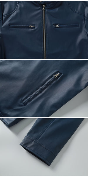 New Autumn/Winter Men's Jacket, European/American Style Motorcycle Jacket, Men's Stand Collar Windproof Winter Outerwear