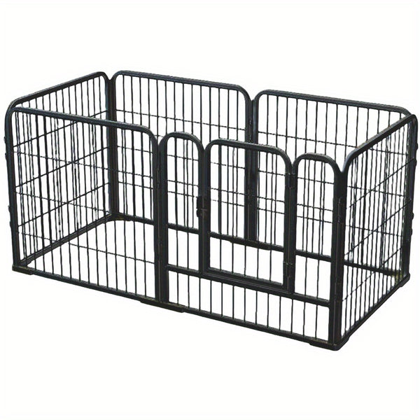 6-Panel Heavy Duty Metal Dog Puppy Playpen - Foldable & Detachable Pet Pen with Assembly, /Outdoor Exercise Fence Suitable for Dogs, Cats, Rabbits - Portable & Sturdy Play Pen
