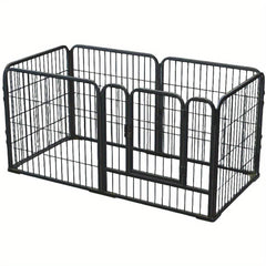 6-Panel Heavy Duty Metal Dog Puppy Playpen - Foldable & Detachable Pet Pen with Assembly, /Outdoor Exercise Fence Suitable for Dogs, Cats, Rabbits - Portable & Sturdy Play Pen