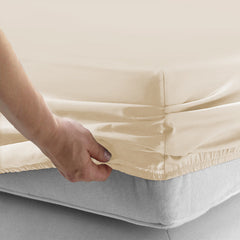 40cm Extra Deep Fitted Sheet – Solid Color Deep Pocket Sheet, Soft & Breathable Microfiber Bedding, All Seasons, Hotel-Quality, Machine Washable, Single, Double, King & Super King Sizes