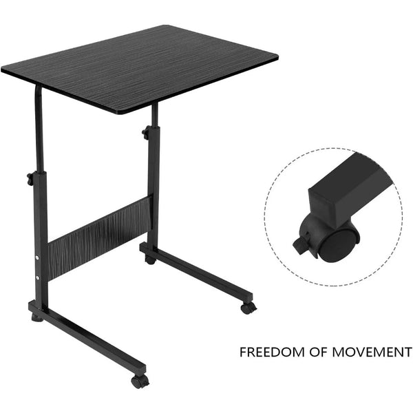 [Versatile Comfort] Adjustable Height Rolling Folding Desk Laptop Desk Folding Laptop Desk Wheels for Easy Mobility, Perfect for Bedroom, Living Room, Outdoor Office & Study Use, Bedroom Desk | Modern Aesthetic | Wood Fiberboard Desk