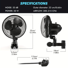 2pcs Fan Kit, High-Velocity Airflow for Outdoor Sheds, Coops, Greenhouses, No Battery Required