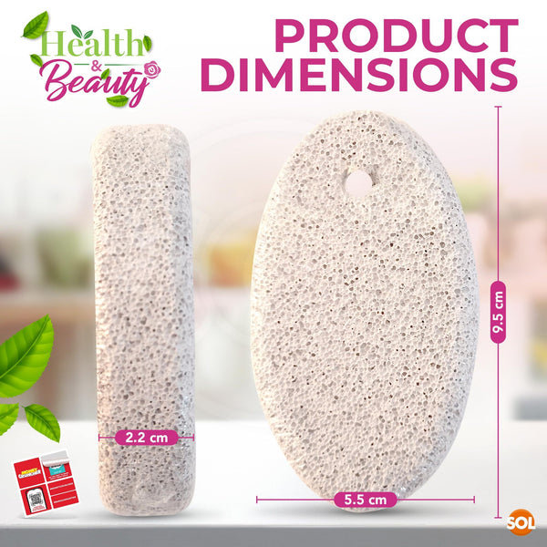 SOL 8pk Natural Pumice Stone for Feet | Callus Remover & Foot Scrubber | Exfoliating Stone for Dead Skin, Hard Skin, and Cracked Heels | Gentle Foot Buffer for Smooth, Soft, Healthy Skin