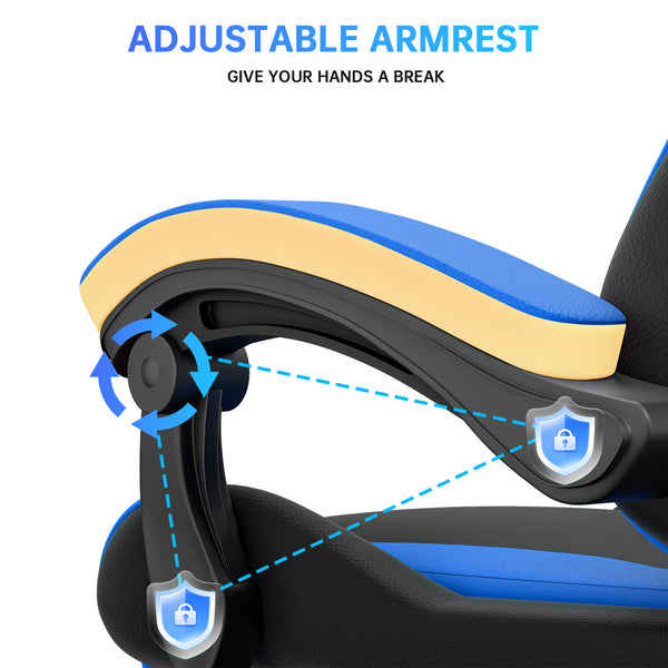 GartistGo Gaming Chair With footrest,Computer Chairs with Lumbar Cushion + Headrest, Height-Adjustable Office Chair for Adults, Girls, Boys