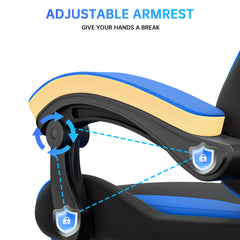 GartistGo Gaming Chair With footrest,Computer Chairs with Lumbar Cushion + Headrest, Height-Adjustable Office Chair for Adults, Girls, Boys