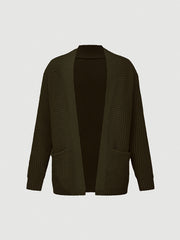 Men'S Casual Long-Sleeved Knitted Cardigan with Pockets in Autumn And Winter New Solid Color Style