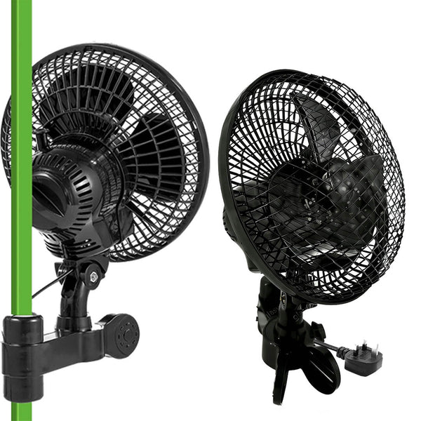 Mini Fan for Grow Tents & Hydroponics, 90° Rotation, Clamp Fan with EC Motor, 2 Speed Levels, Quiet Operation