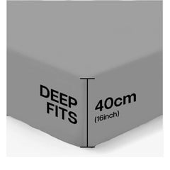 4B 40CM Extra Deep Fitted Sheets with All Around Elastic, Secure Fit for Thick & Pillow Top Mattresses, Wrinkle Resistant Bedding for Everyday Use, Easy Wash & Quick Dry, Smooth Finish for Modern Bedrooms, Durable Long Lasting Mattress Cover, Multiple Siz