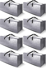Cosy Family 4 Pack Heavy Duty Extra Large Moving Bags with Backpack Straps - Strong Handles & Zippers, Storage Totes for Space Saving, Fold Flat, Alternative to Moving Box (X-Large-Set of 4, Blue)