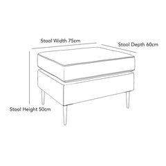 Aspen Grey Velvet Footstool