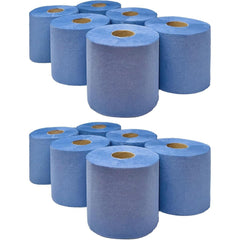DHANZIPAK 12 x Pack Blue Centrefeed Rolls – 2-Ply, 46m Per Roll (200 Sheets) – 166mm Height – Super Absorbent & Strong Kitchen Roll – Ideal for Cleaning, Catering, Kitchens, Garages & Commercial Use