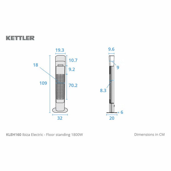 Kettler Kalos Ibiza Floor Standing Garden Heater with LED & Wireless Speaker