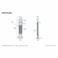 Kettler Kalos Ibiza Floor Standing Garden Heater with LED & Wireless Speaker