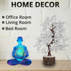 Clear Quartz Crystal Tree – Natural Healing Crystal Decor for Home Office Desk, Spiritual Feng Shui Ornament, Positive Energy Crystal Gift for Women Men, Meditation Reiki Decor, Living Room Ornament, Gift Box Included with Mini Crystal Guide