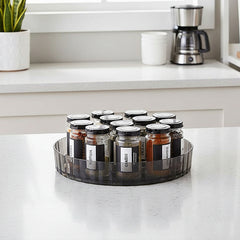 Non-Slip Rotating Storage Rack 1 Pack, Lazy Susan Organizer for Kitchen Spice Rack and Cosmetic Storage, Multi-functional Design for Cupboard Bedroom Bathroom Living Room Use, Complete Worktop Organizer Solution