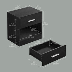 Bedside Table, Side Table with Drawer, Handle, Open Compartment,Easy Assembly, Perfect for Living Room or Bedroom