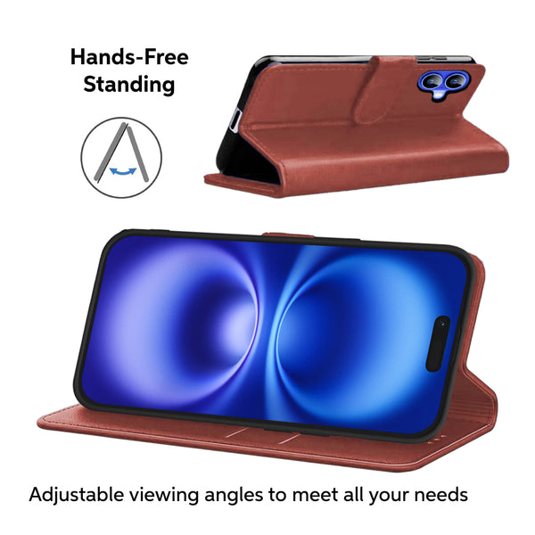 Luxury Case for iPhone 16 Pro Max Plus, 15 Pro Max Plus, 14 Pro Max Plus, 13 Pro Max mini, 12 Pro Max Mini, 11 Pro Max XS MAX XS X SE 8 Plus 7 Plus 6 6S PlusLeather Phone Case Cover, PU Faux Leather Wallet Book Folio Flip Magnetic Shockproof Case with Car