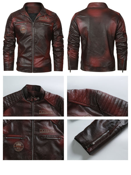 Autumn And Winter Small Collar Jacket Male Korean Version Slim Jacket New Trend Motorcycle Jacket Male Bomber Jacket Jacket for Men