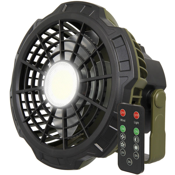 NGT XL USB Rechargeable Fan with Light & Powerbank | 3-in-1 Bivvy Fan, Lantern & Portable Charger | Carp Fishing & Camping Essential