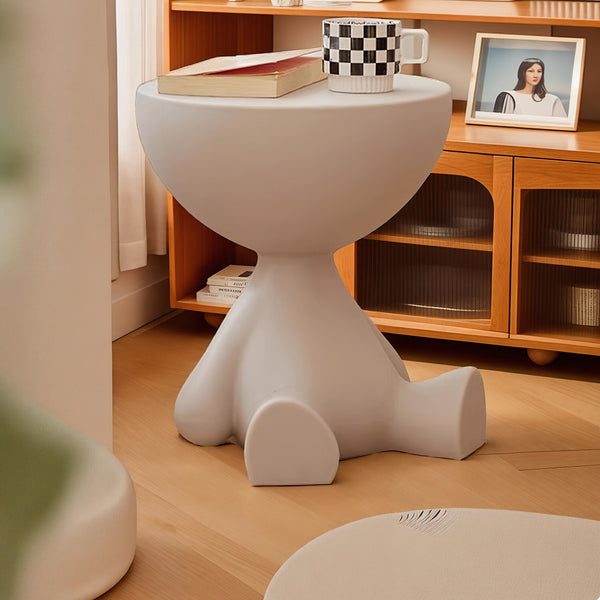 Modern Coffee Table Suitable for Small Spaces - Easy-to-Assemble Plastic Table with Top, Contemporary Bedside Desk for Living Room, Balcony, Office - Low-Maintenance Furniture (No Wood)