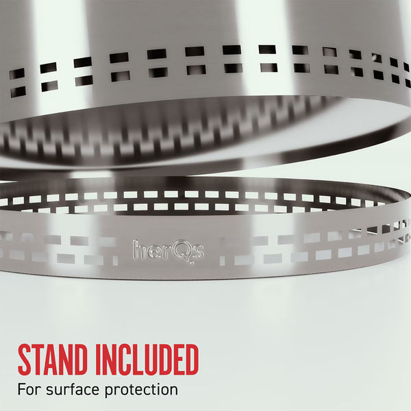 Herqs Chief 68Cm Wood Burning Stainless Steel Fire Pit Bundle