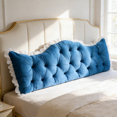Large Ultra-Soft Comfortable Plush Backrest Pillow, Princess Style Reading Cushion, Neck and Back Support, Luxurious Fashionable Home Style Multifunctional Lace Ruffled Headboard Cushions, Suitable for Bedroom, Living Room, Dorm, Sofa Home Decor, Machine