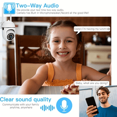 2pcs Smart Home Surveillance, Full Color Night Vision Wireless 2K Indoor/ Outdoor Camera, Intelligent Alarm, Two-Way Audio, Pan/ Tilt 2.4G Wi-Fi Security Camera with Motion Tracking, Suitable for Family and Pets