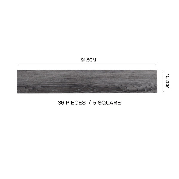36-Piece Wood Effect Vinyl Flooring Self-Adhesive Floor Planks, 5.0m² PVC Floor Tiles for Indoor Living Room, Bedroom, Kitchen, Office