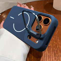 Phone Case - New Orange Premium Magnetic Wireless Charging Phone Case with Metal Stand for Iphone 17 16 15 Pro Max Air 16 Plus Shockproof Armor with Breathable Heat Dissipation And Lens Protection