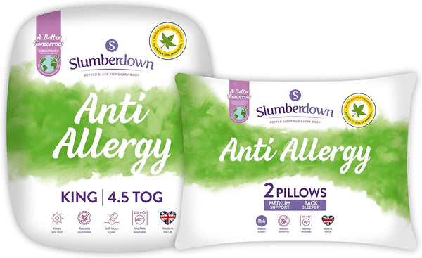 Slumberdown anti Allergy Double Duvet 10.5 Tog - Allergy UK Approved All Year round Double Quilt for Allergy Sufferers - Made in the UK, anti Bacterial and Machine Washable Bedding (200 X 200Cm)