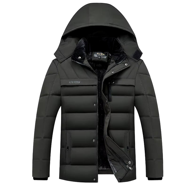 2025 New Fashion Fleece Hooded Winter Coat Men Thick Warm Mens Winter Jacket Windproof Gift for Father Husband Parka
