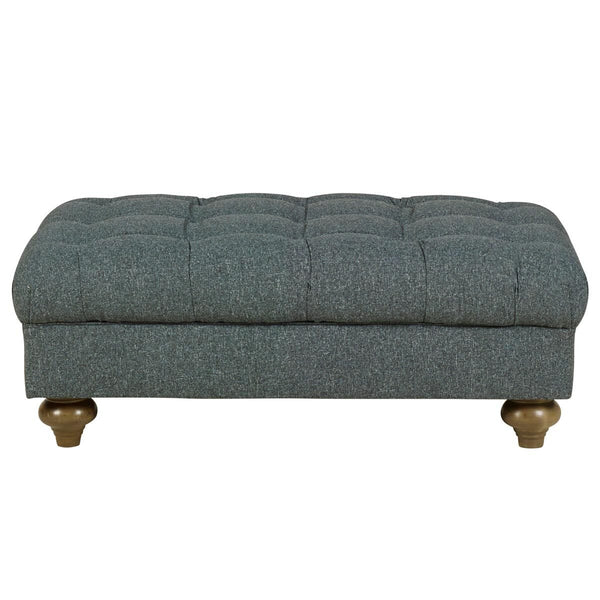 Bordeaux Fabric Footstool, Blue
