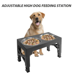 1SET Adjustable Height Pet Feeder Total of 5 Height Cat Bowl Dog Bowl with Two Detachable Stainless Steel Bowls for Dog Neck Protection Makes a Great Valentine'S Day Gift for Small, Medium And Large Dogs