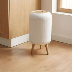 12L High Foot Trash Can Modern Bathroom Waste Bin with Lid Round Kitchen Living Room Rubbish Garbage Bin