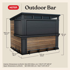 Keter Signature 9.1Ft X 6.8Ft (2.8 X 2.1M) Garden Bar Shed