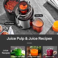 New Style Juicer Machines, Centrifugal Juicer Machines Whole Fruit and Vegetable Juice Extractor, Juicer Maker Machines Quick Juicing with 2 Speeds Control, Stainless Steel Portable Smart Juicer, Easy Clean, Ideal for Family and Healthy Living