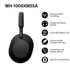 Sony WH-1000XM5SA Over-Ear Wireless Headphones in Black