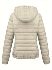 Women's Autumn/Winter Fashion Simple Versatile Lightweight Commuter Hooded Padded Coat with Pockets