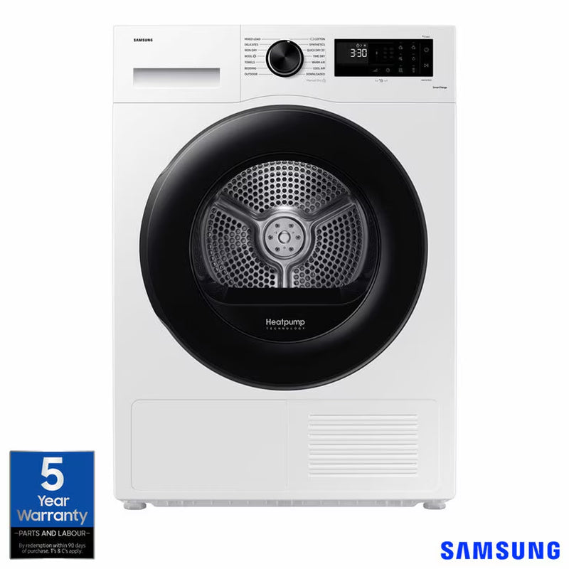 Samsung Series 5 DV90CGC0A0AEEU, 9Kg Heat Pump Tumble Dryer, A++ Rated in White