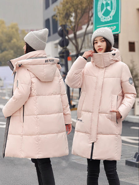 Sophisticated Winter Coat for Women Featuring a Hood And a Full Zipper, Perfect for Chilly Days. This Long-Sleeve Jacket Offers a Tailored Fit And Is Suitable for Both Outdoor And Everyday Travel. Dry Clean Only, Made with High-Quality Materials